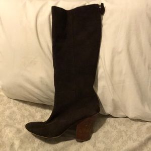 Brown suede boots